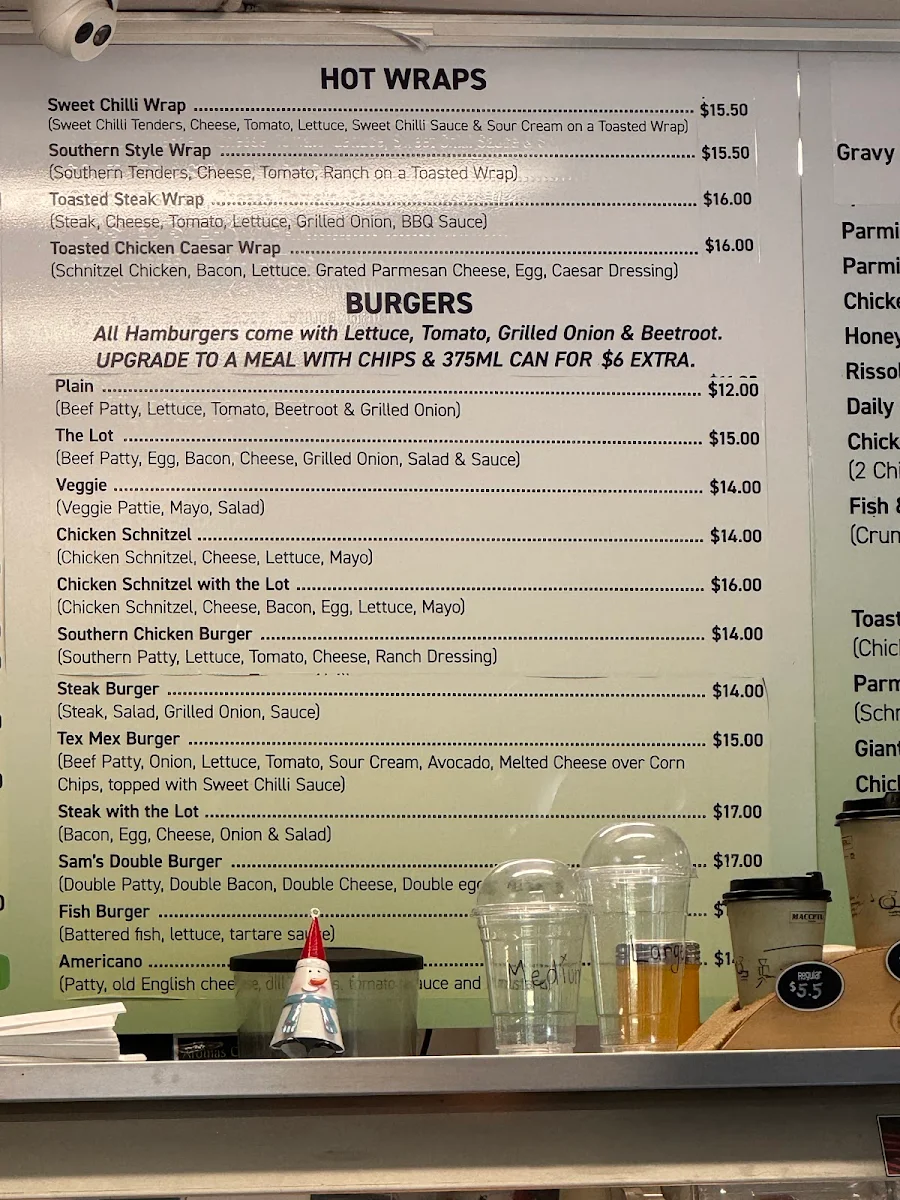 Menu, Pitstop Café Slacks Creek