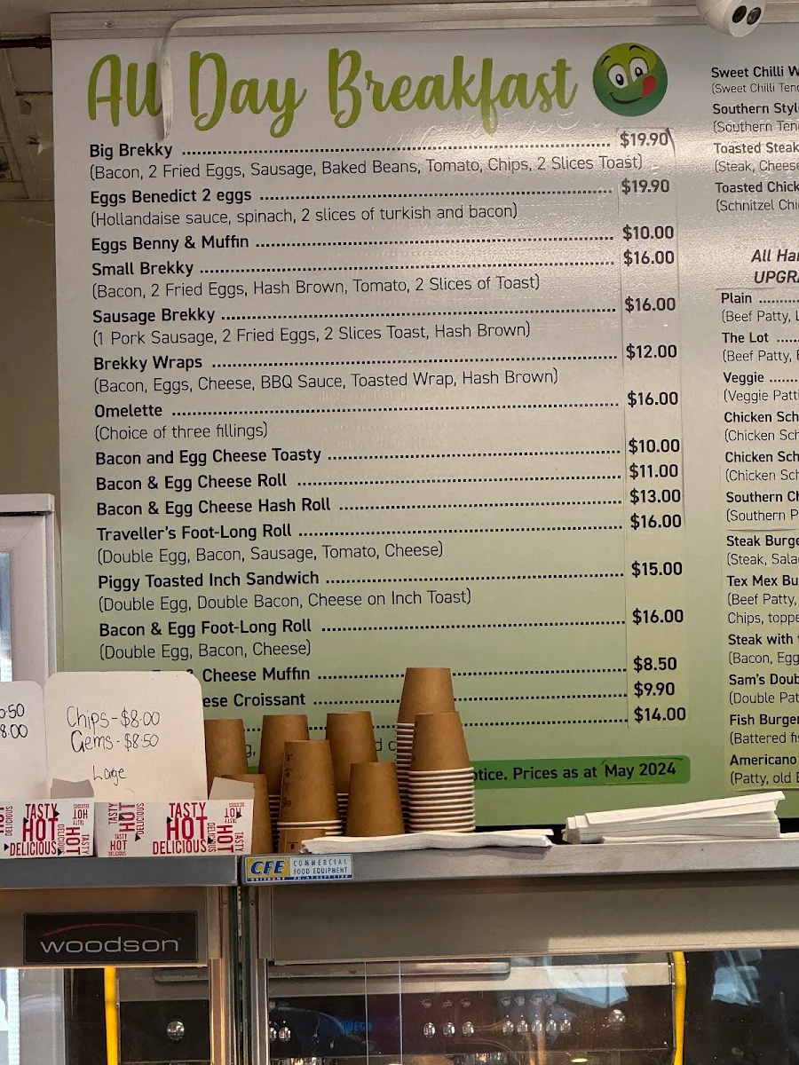 Menu, Pitstop Café Slacks Creek