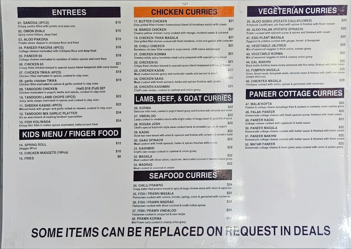 Menu, Tikka Flame - Best Indian Restaurant