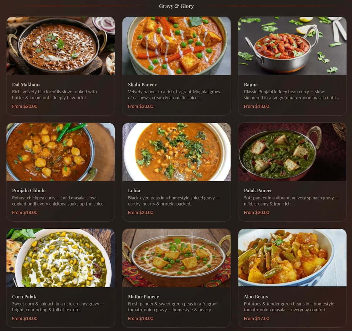 Menu, FlavrHub