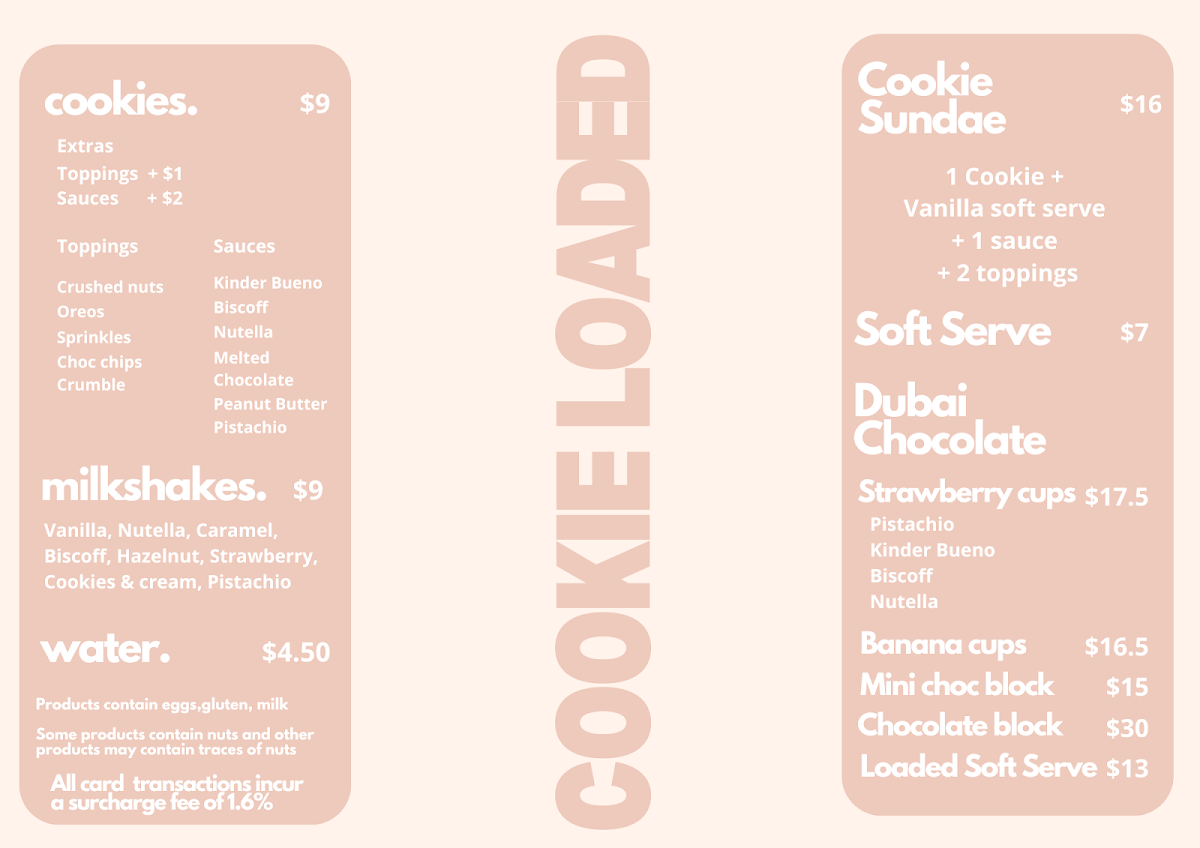 Menu, Cookie Loaded