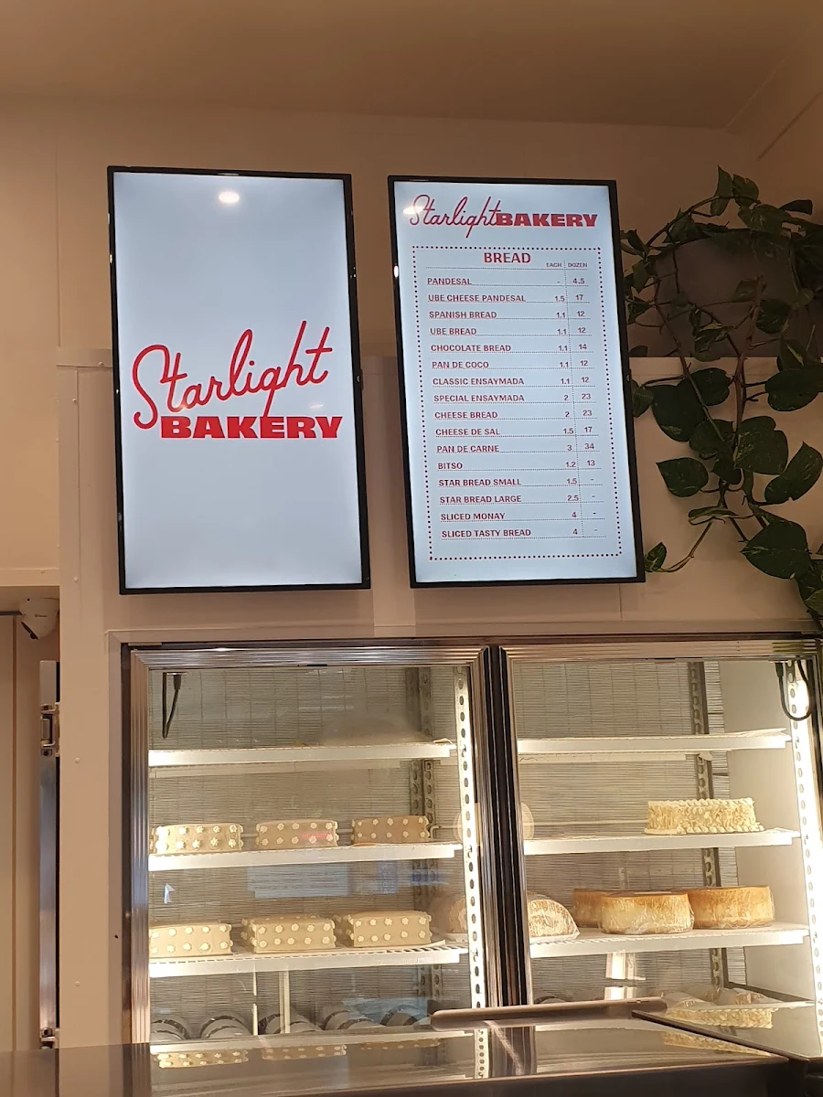 Menu, Starlight Bakery