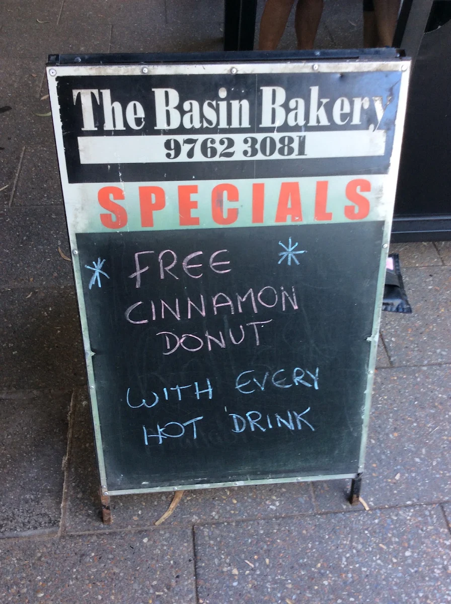 Menu, The Basin Bakery