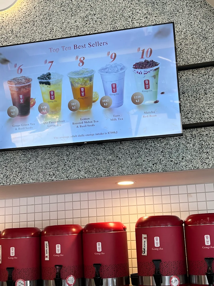 Menu, Gong Cha Box Hill