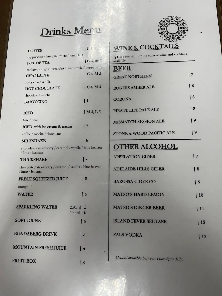 Menu, Soul Cafe and Wine Bar