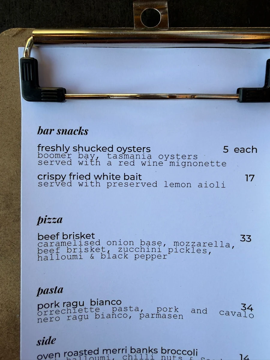 Menu, The Dart And Marlin