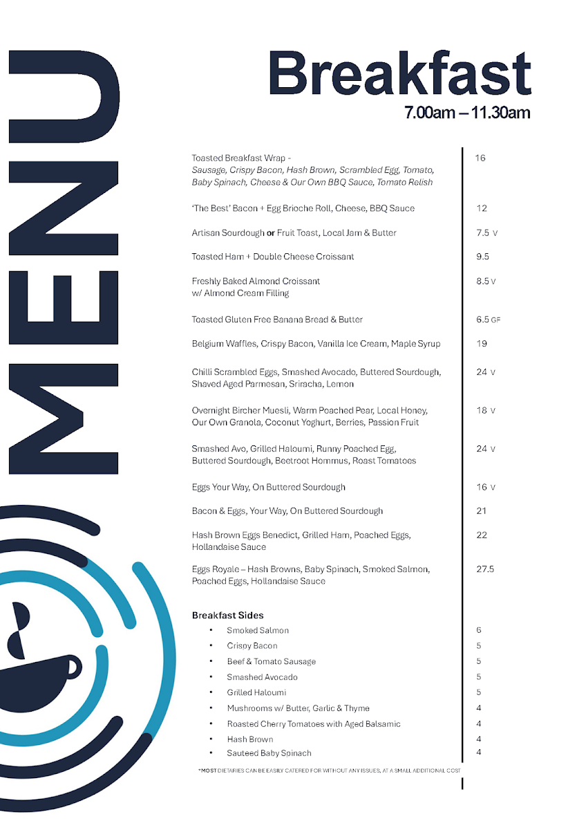 Menu, Close Collective Cafe