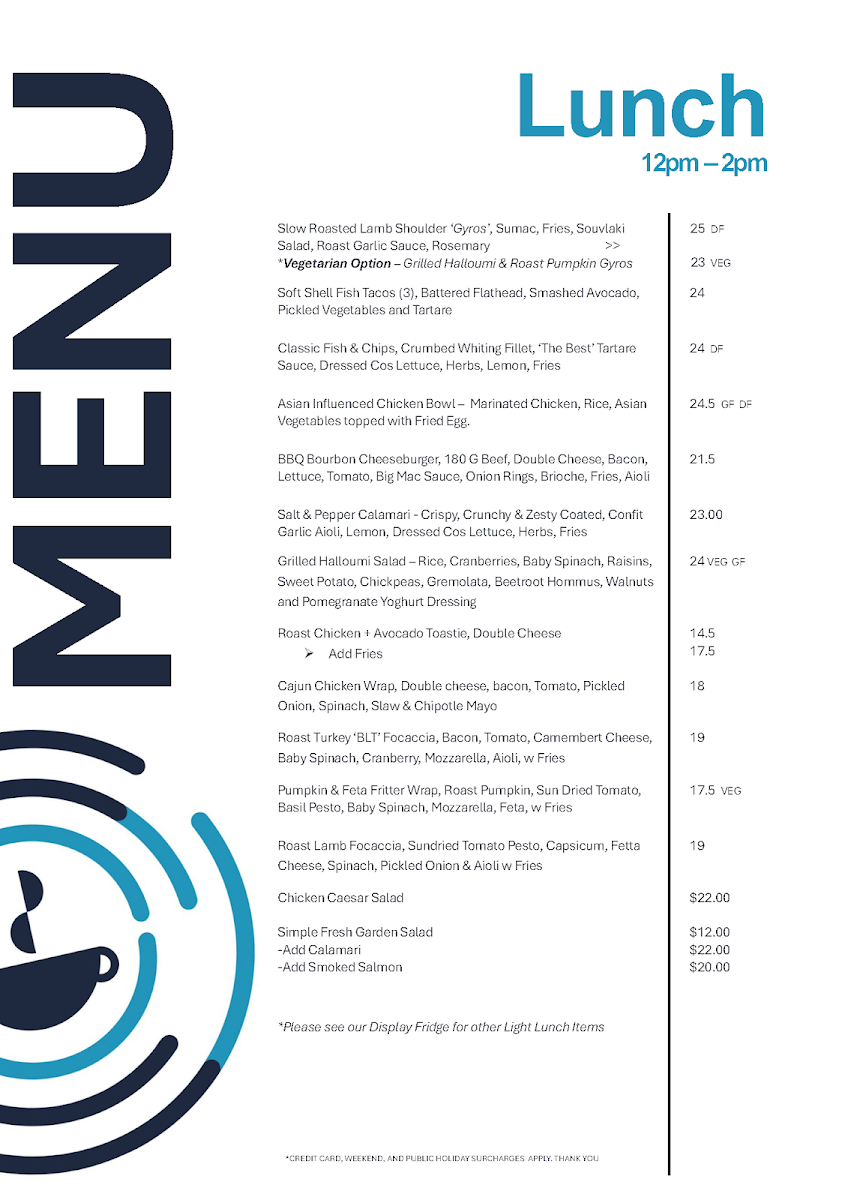 Menu, Close Collective Cafe