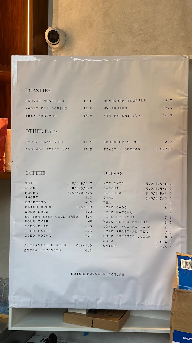 Menu, Dutch smuggler QQT