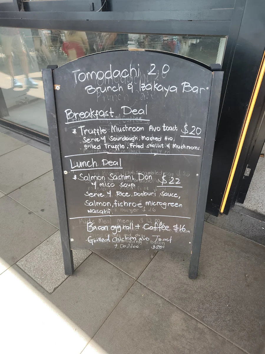 Menu, Tomodachi 2.0 Brunch Cafe & Izakaya Bar