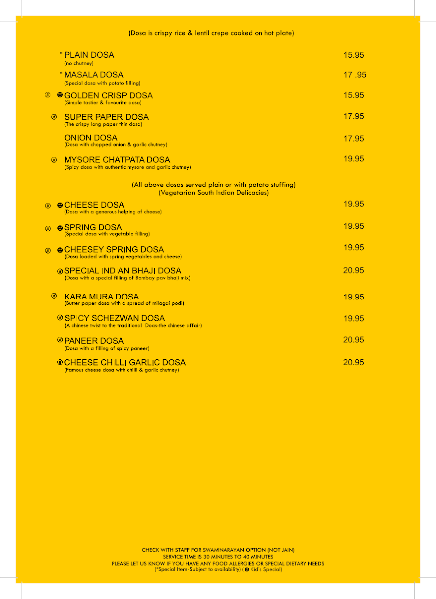 Menu, Sankalp Indian Restaurant Surfers Paradise Gold Coast