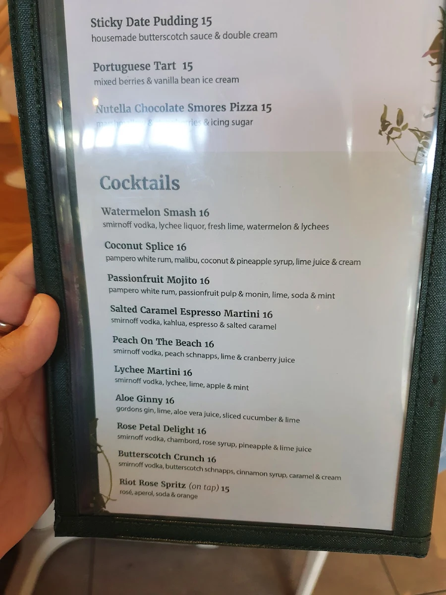 Menu, Narellan Hotel
