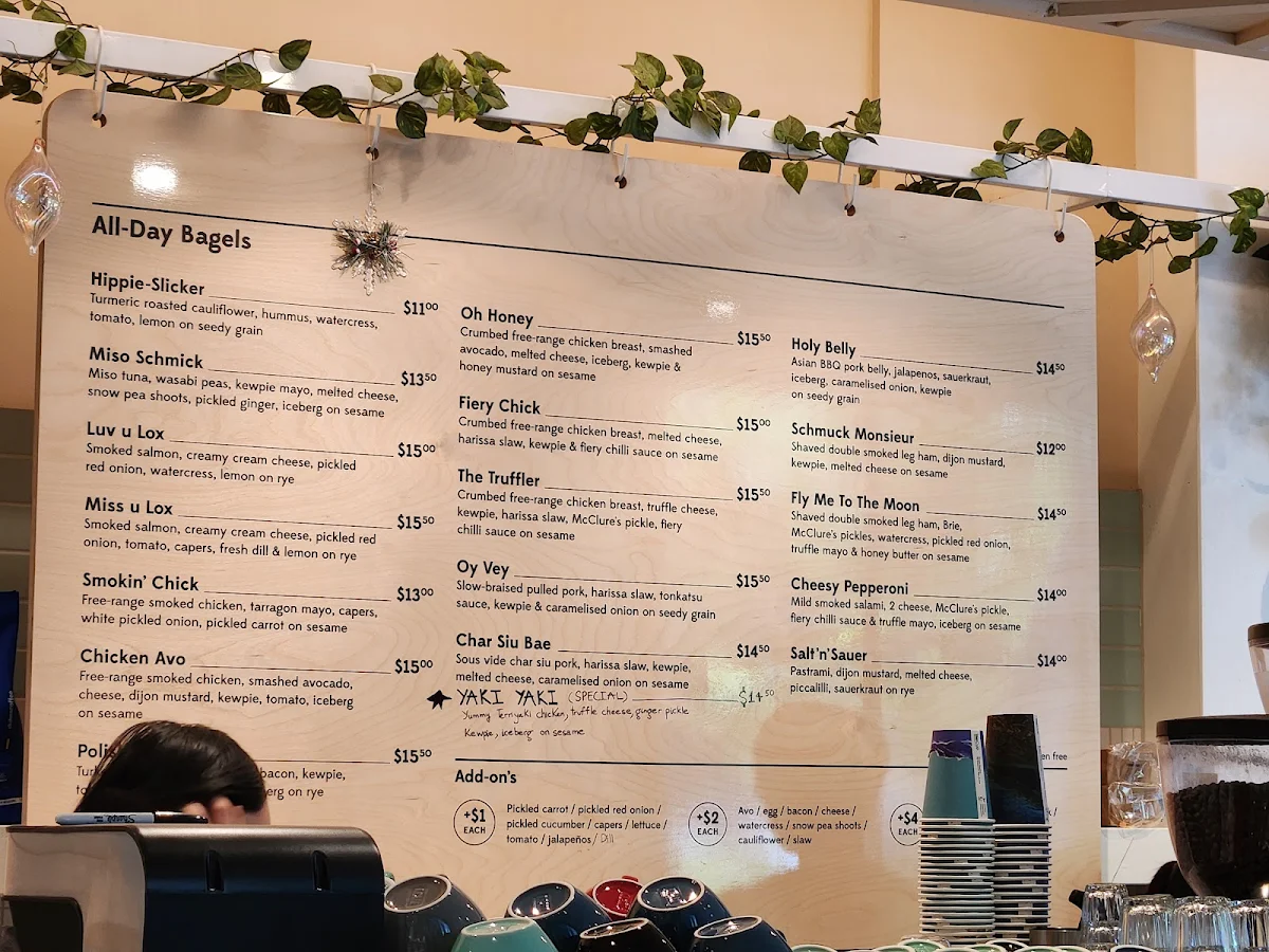 Menu, Schmucks Bagels