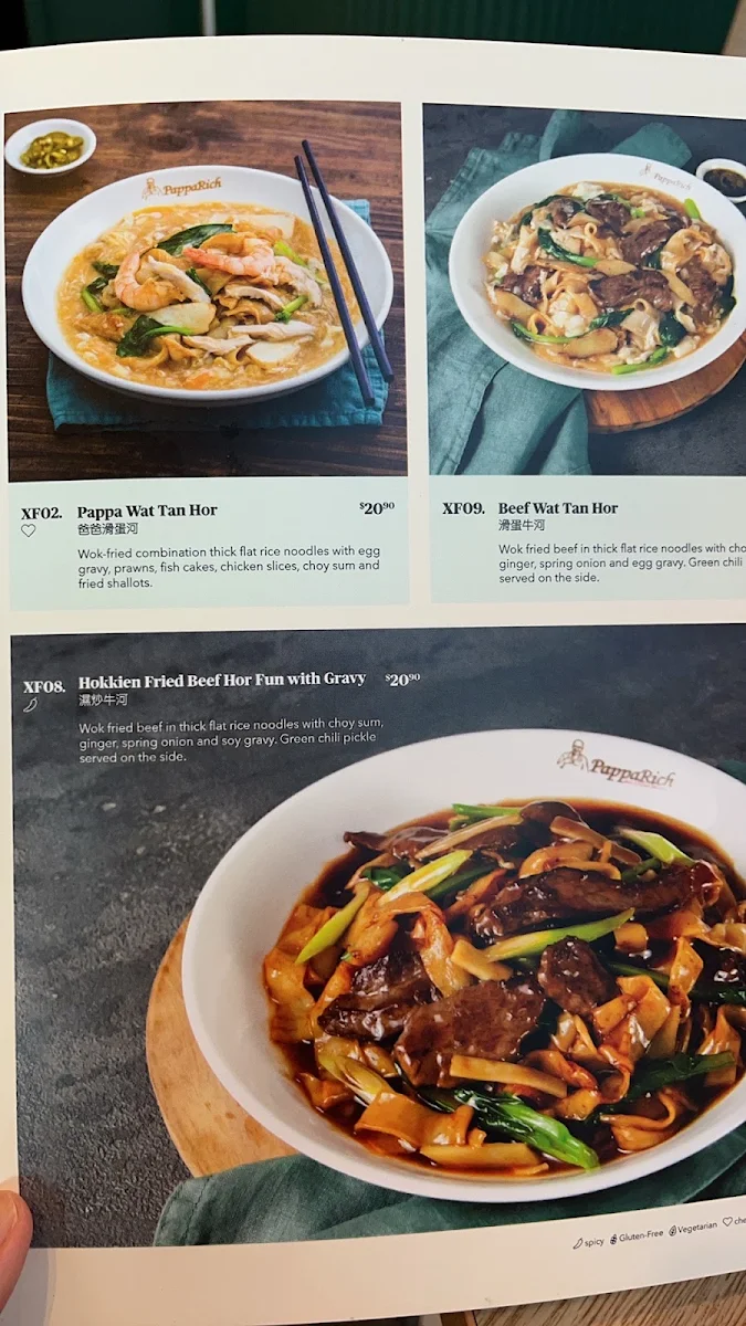 Menu, PappaRich Highpoint