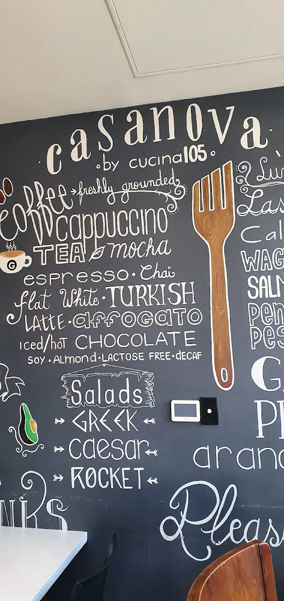 Menu, Casanova Cafe