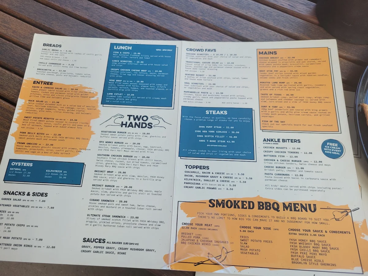 Menu, Royal Federal