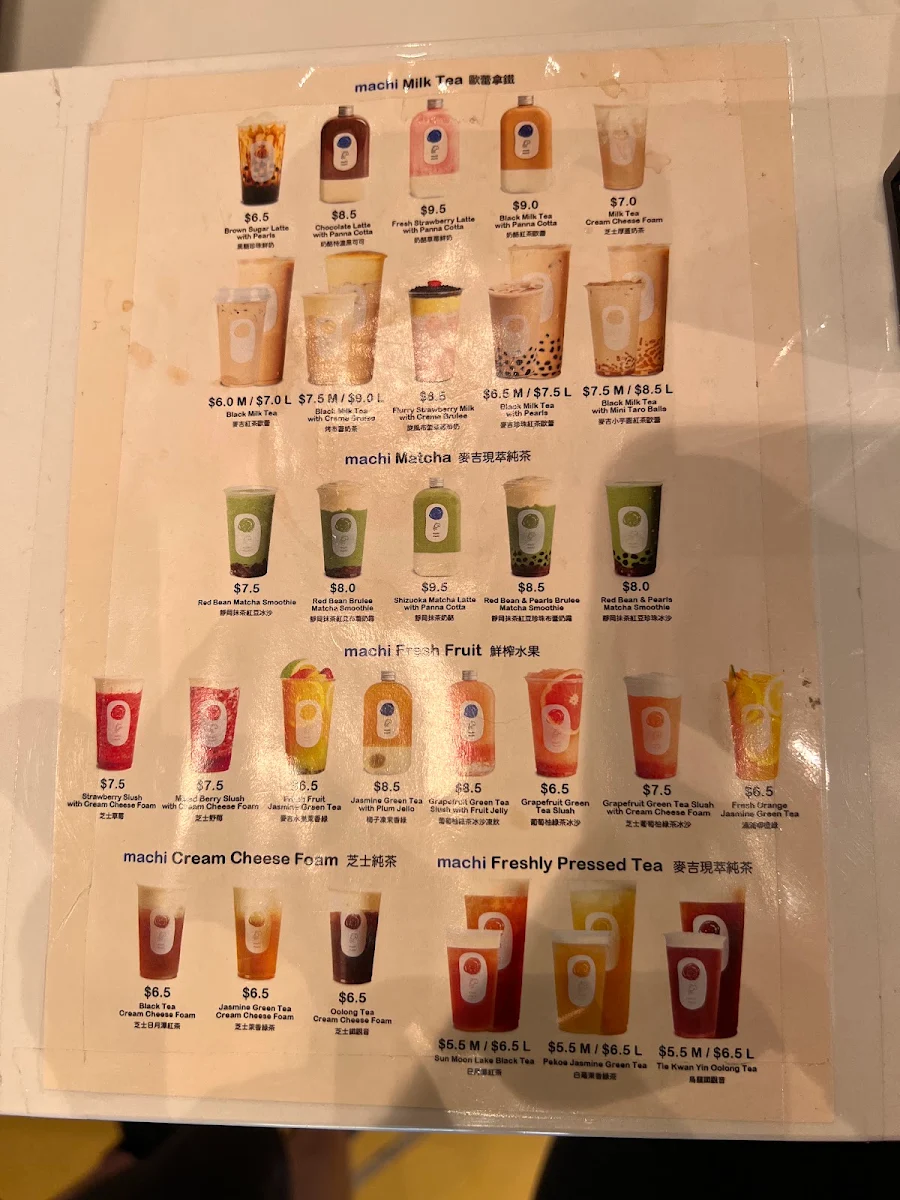Menu, machi machi