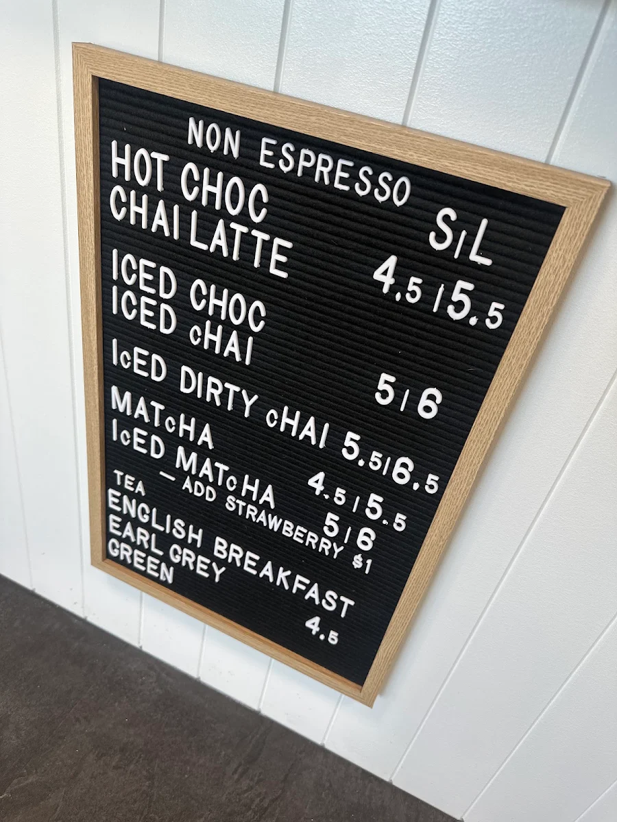 Menu, Surge Espresso & Co