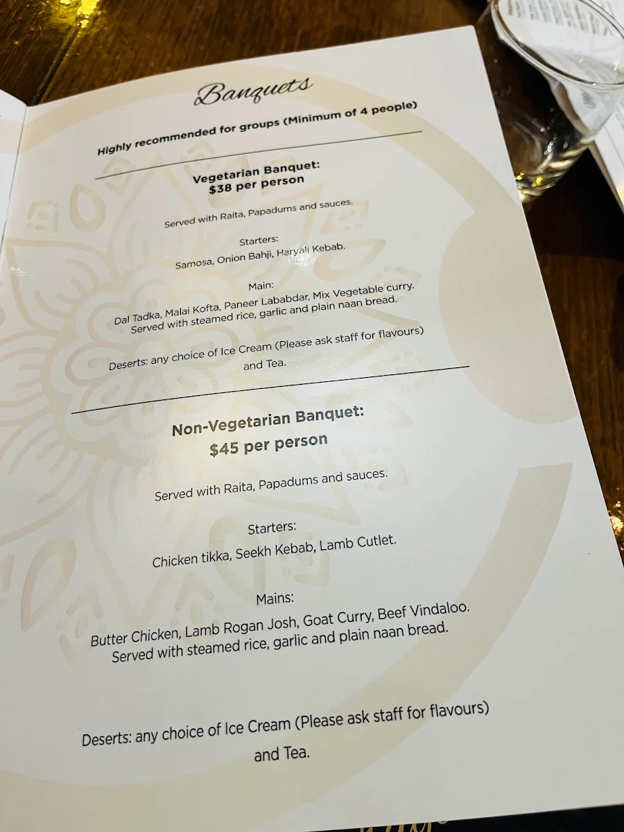 Menu, Jo’s Curry House