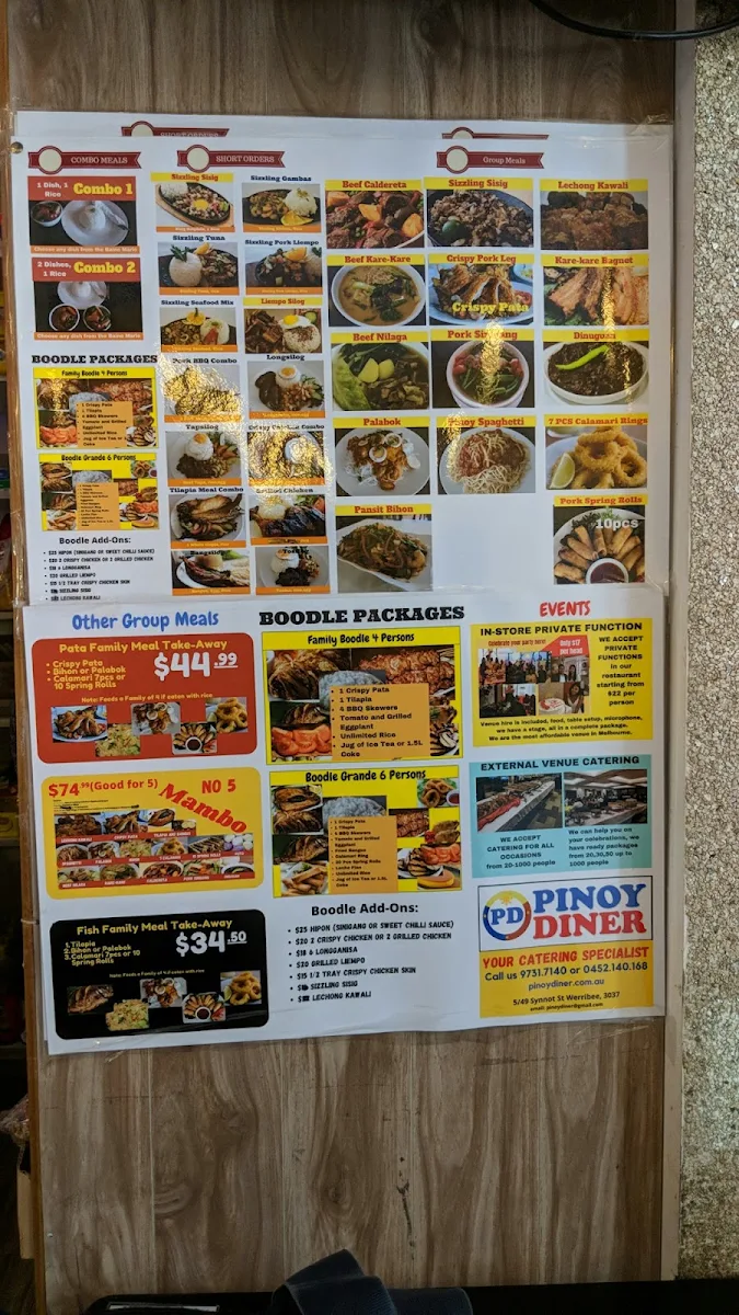 Menu, Pinoy Diner