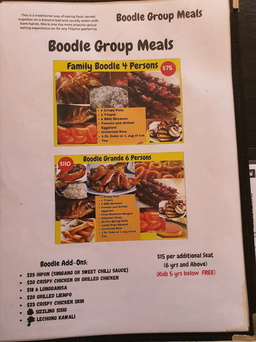 Menu, Pinoy Diner