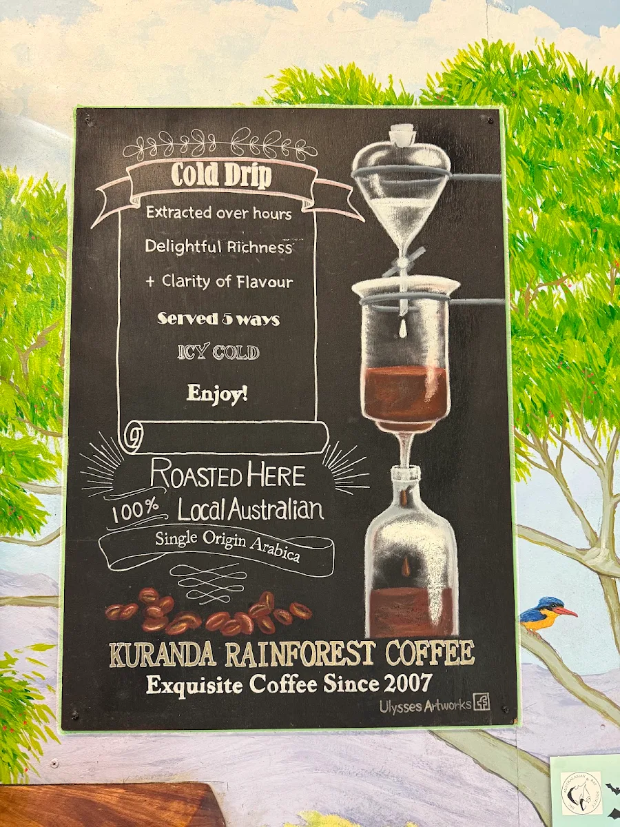 Menu, Kuranda Rainforest Coffee