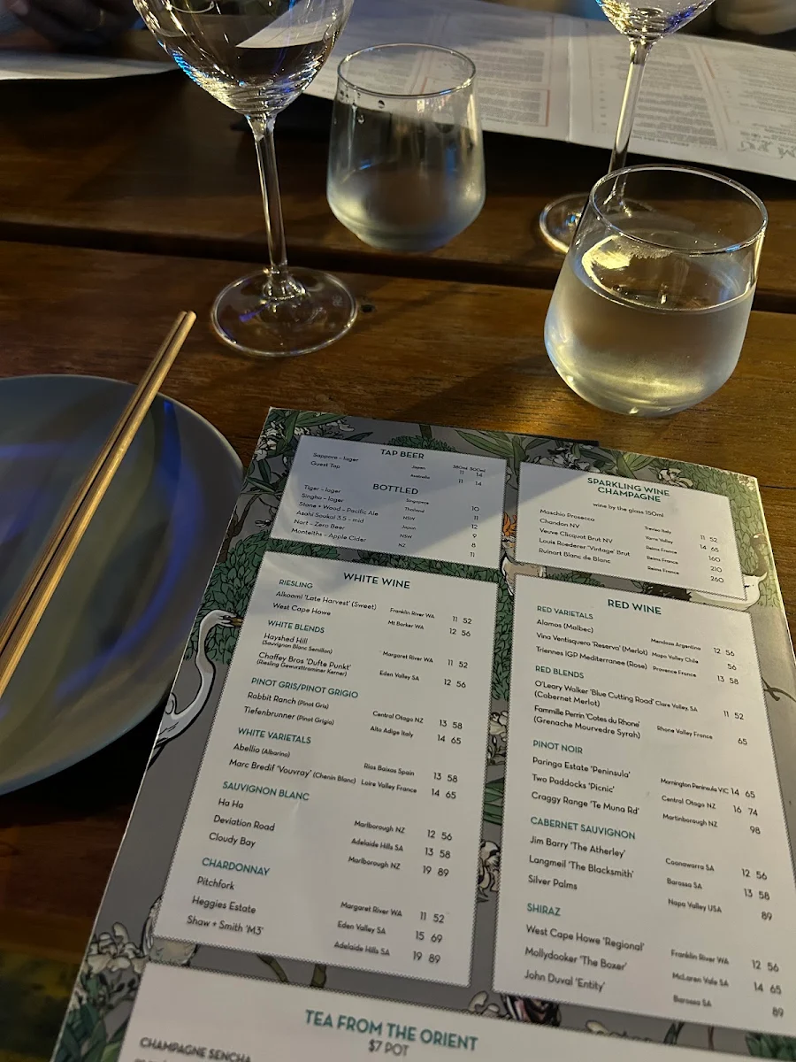 Menu, Madam Fu Modern Asian