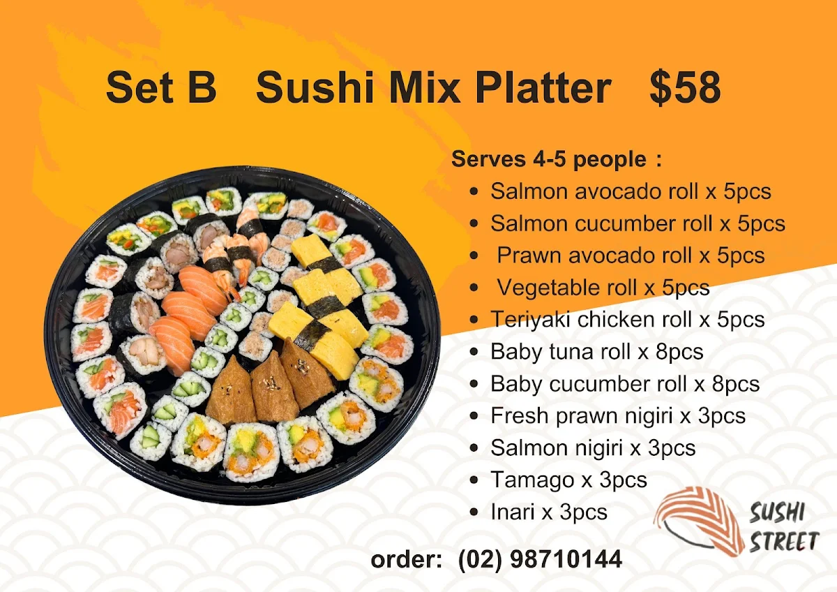 Menu, Sushi Street