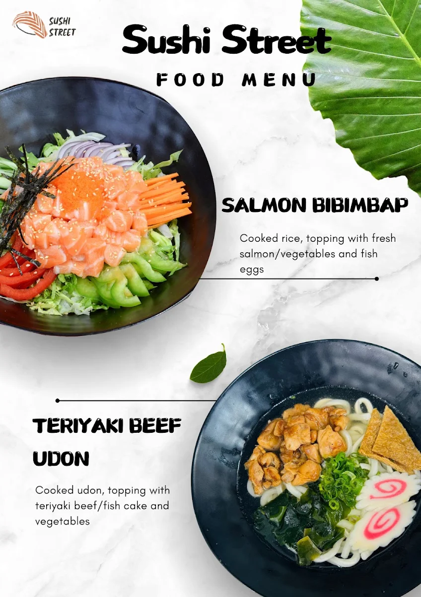 Menu, Sushi Street