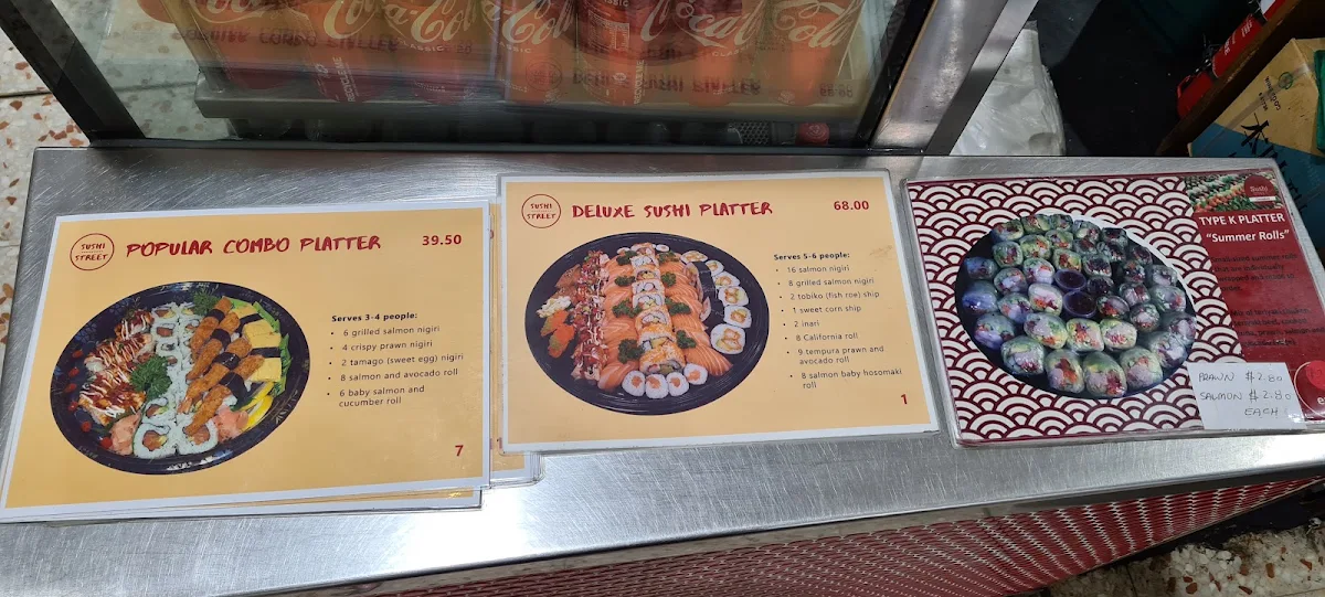Menu, Sushi Street