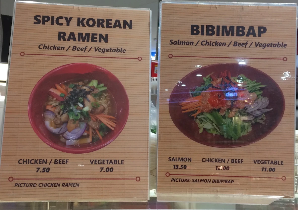 Menu, Sushi Street