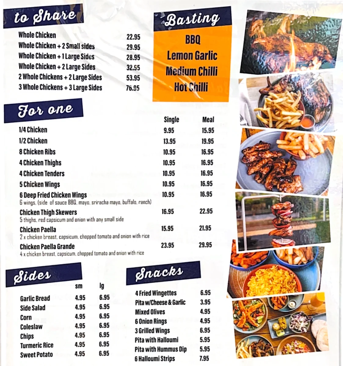 Menu, B2Bs Chicken (Mandarin Center)