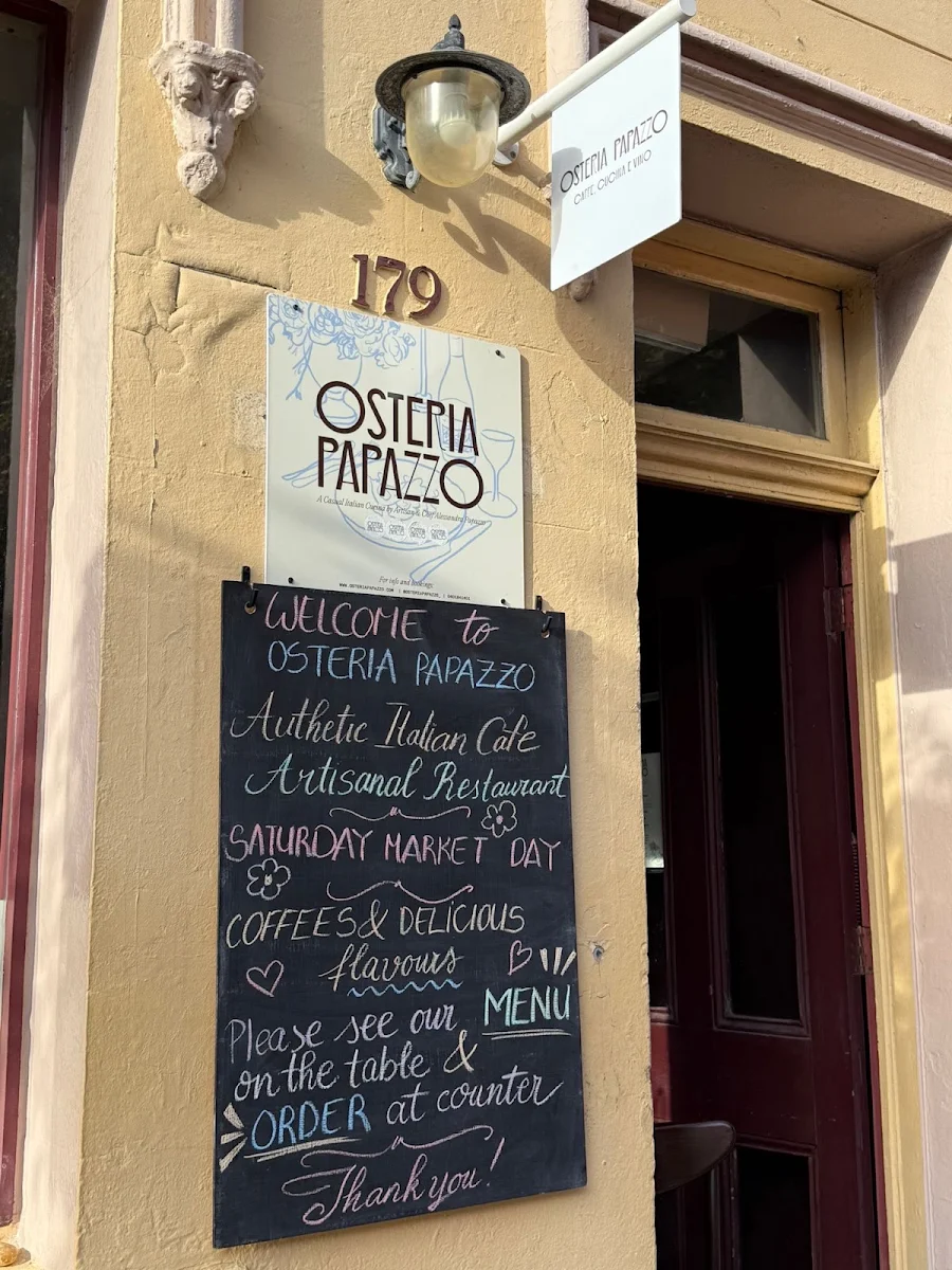 Menu, Osteria Papazzo, Caffe' Cucina & Vino