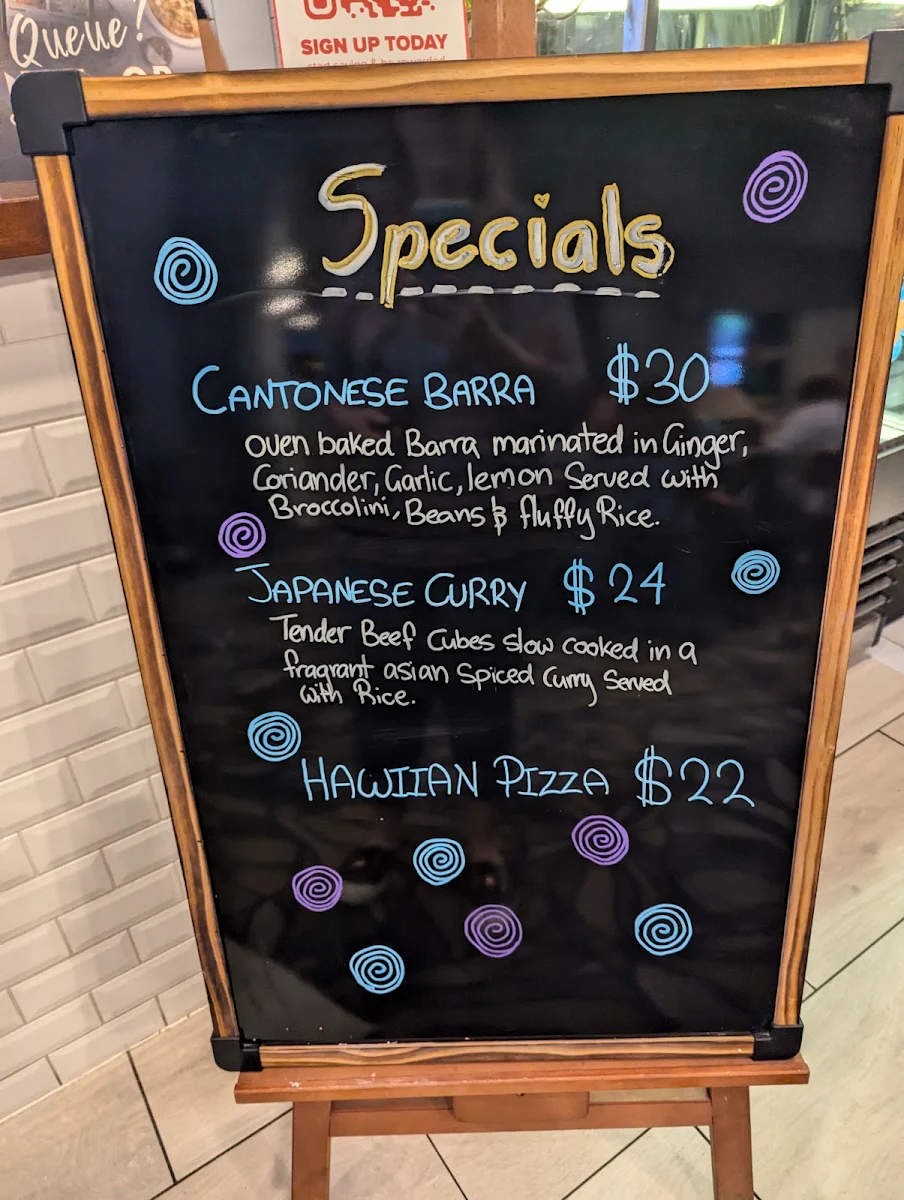 Menu, Railway Hotel Yeppoon