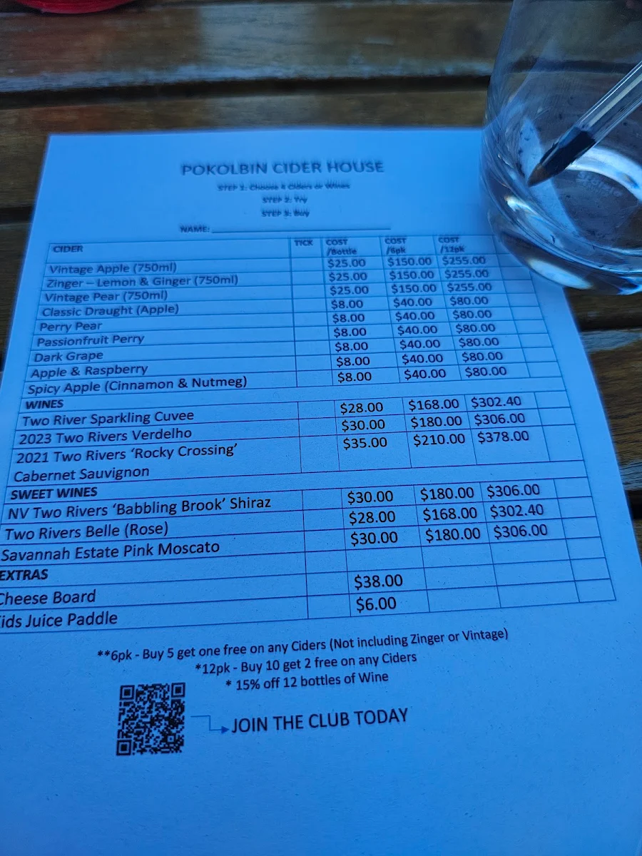 Menu, Sabor Dessert Bar