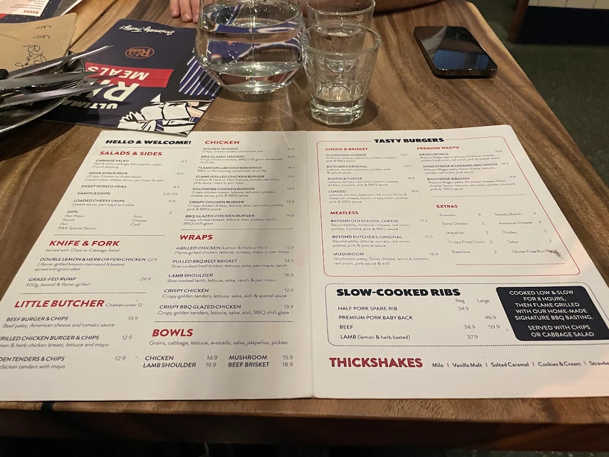 Menu, Ribs & Burgers Fortitude Valley