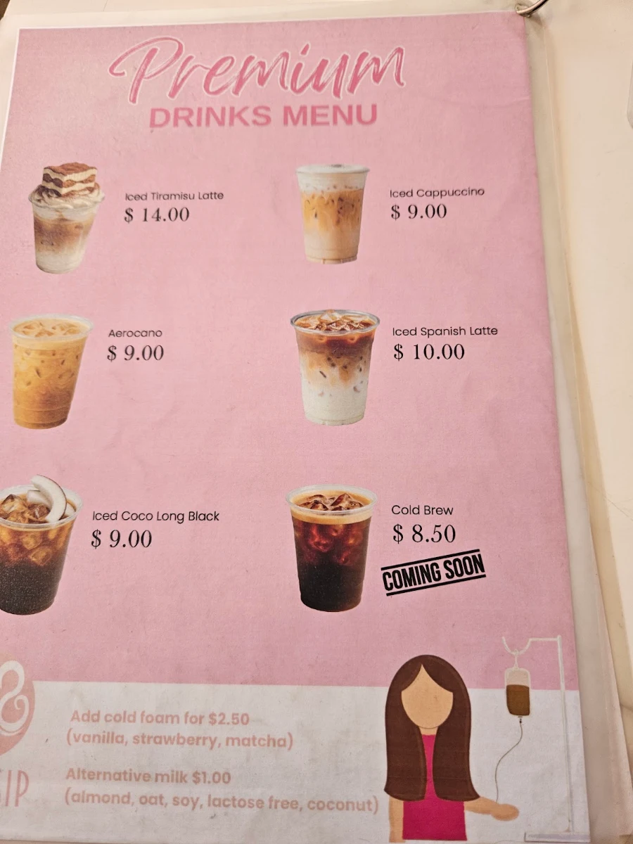Menu, Soft Sip