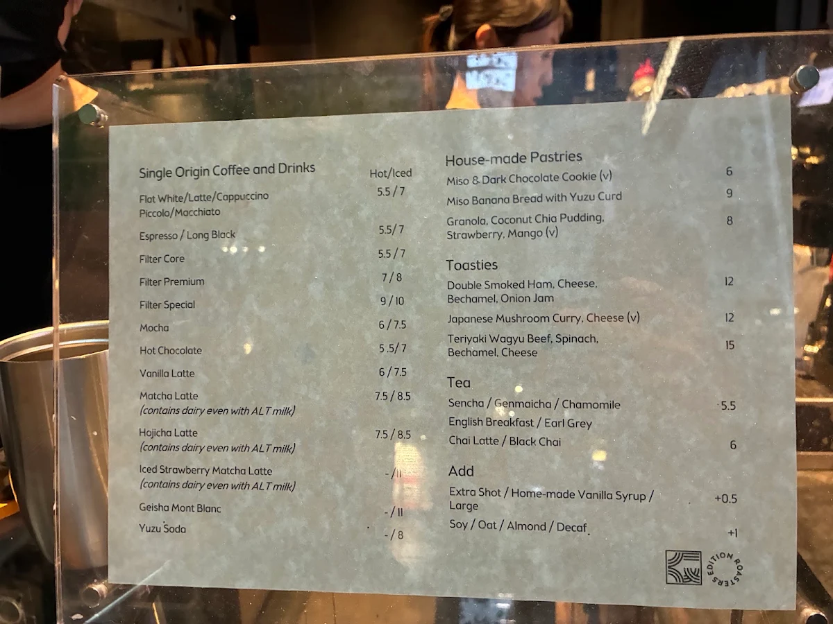 Menu, Edition Roasters MidCity