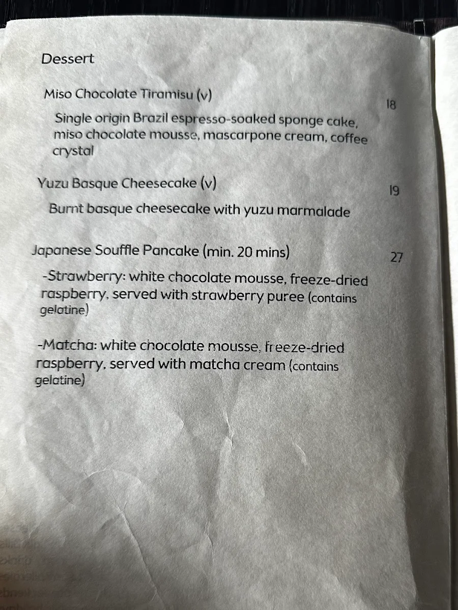 Menu, Edition Roasters MidCity