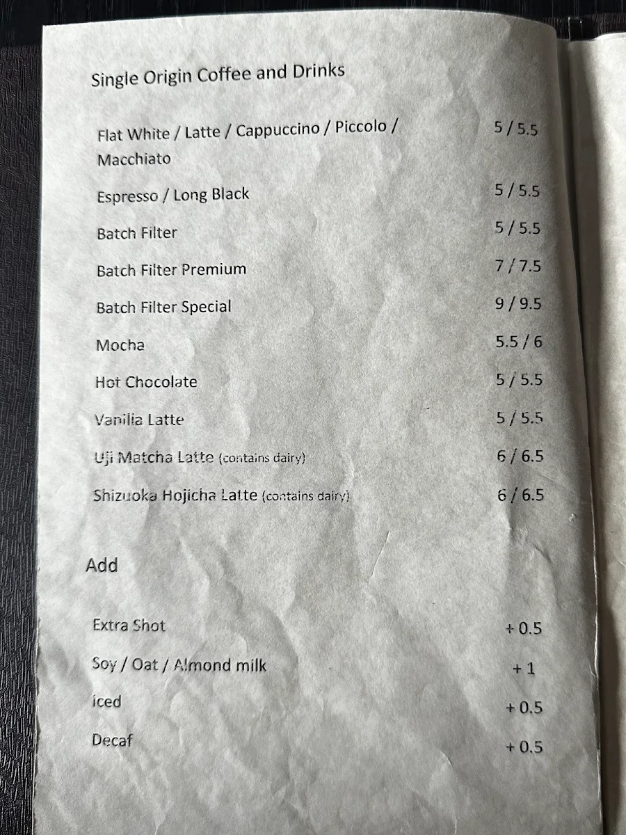 Menu, Edition Roasters MidCity