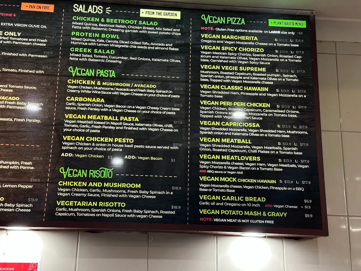 Menu, SCARFACE PIZZERIA