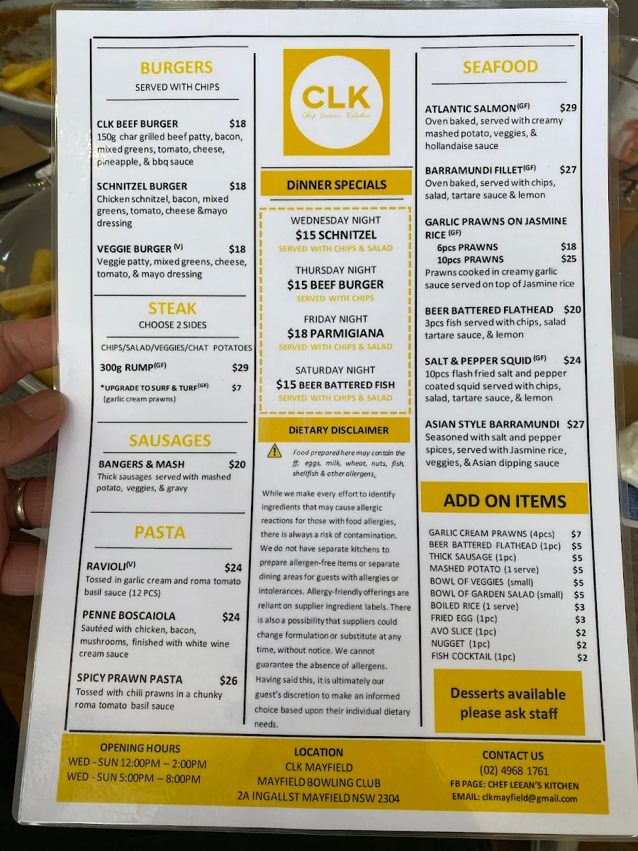 Menu, CLK