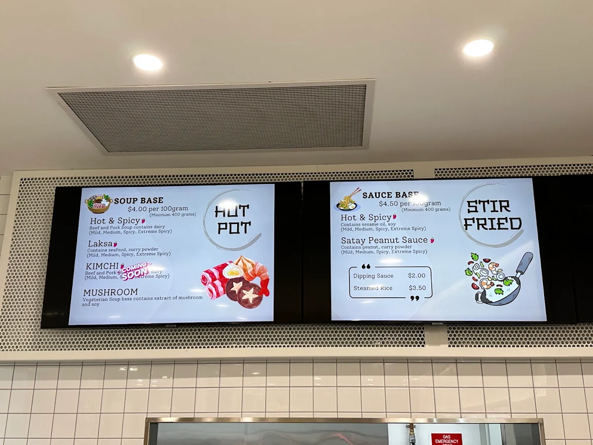 Menu, 100°C Hot Pot