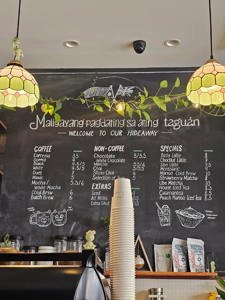 Menu, Taguan Cafe