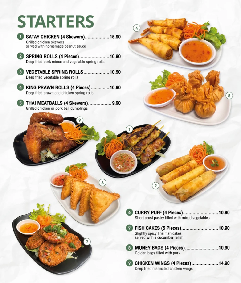 Menu, Kaffir Lime Thai & Lao Cuisine