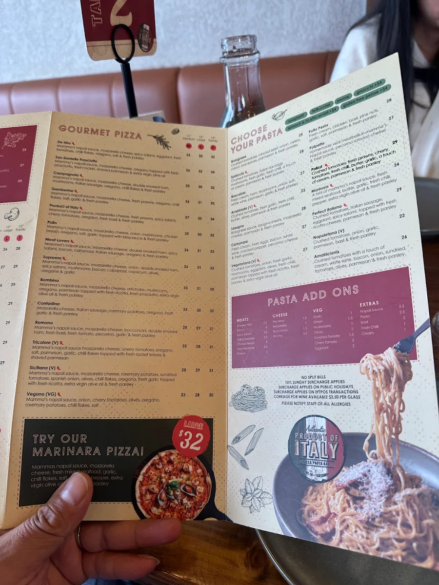 Menu, Product of Italy Kellyville