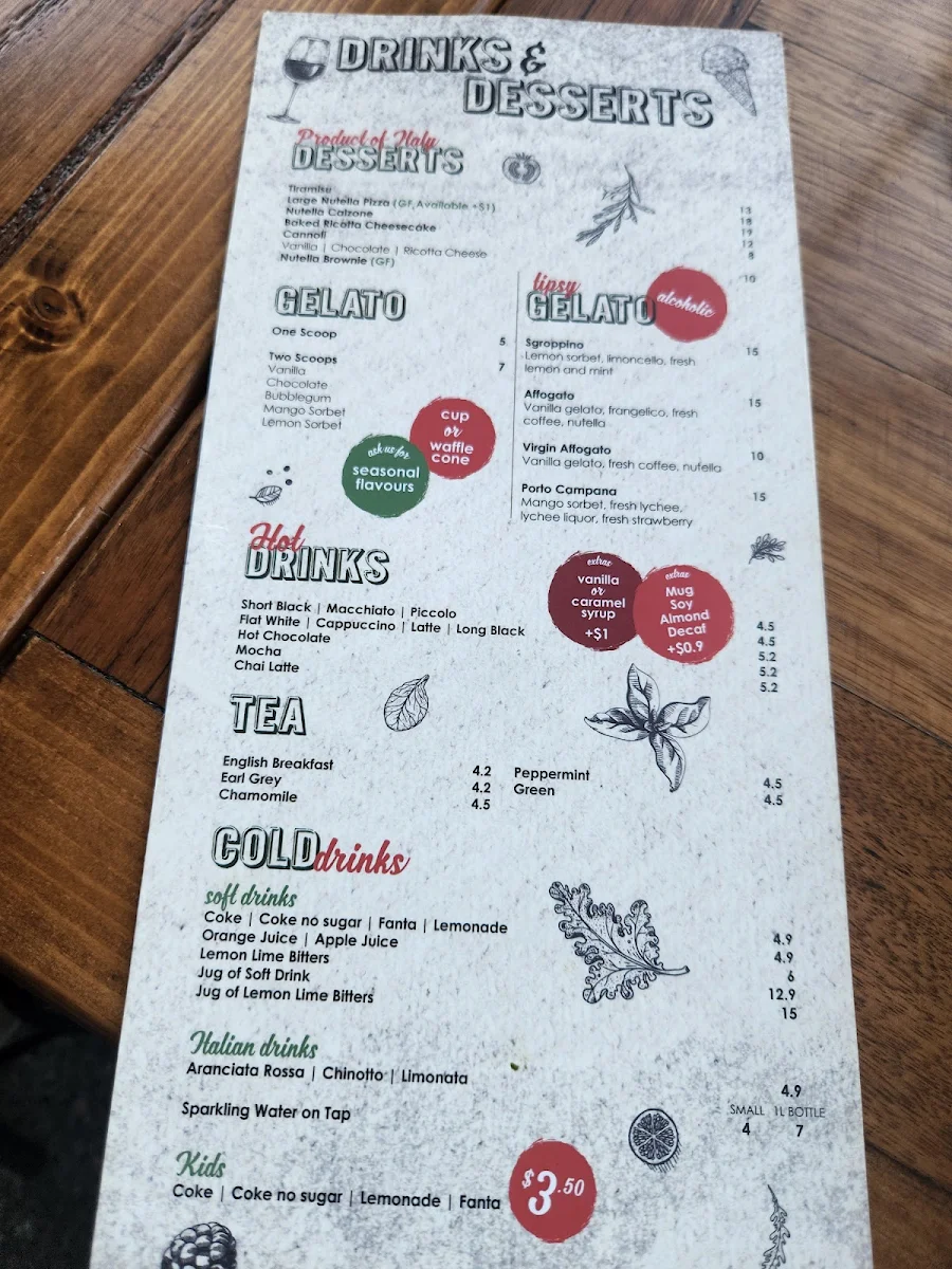 Menu, Product of Italy Kellyville