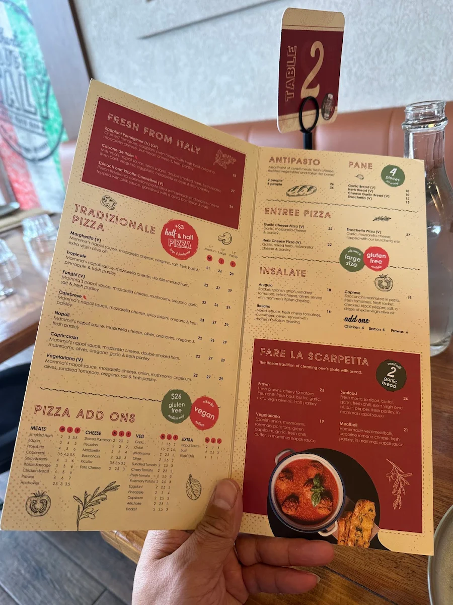 Menu, Product of Italy Kellyville