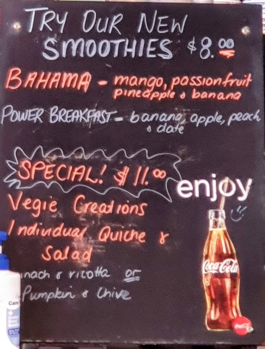 Menu, Gossips Coffee & Chat