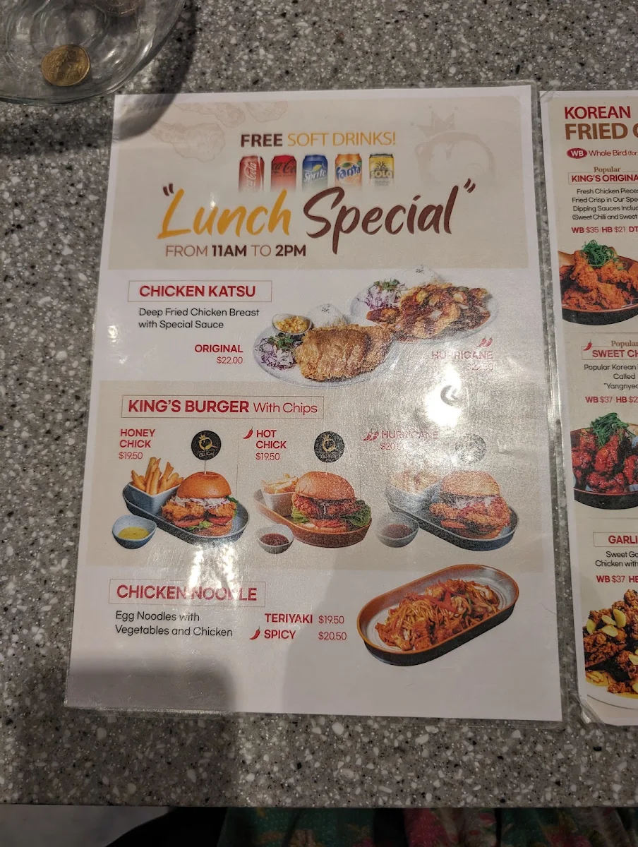 Menu, Chi.King Korean Fried Chicken at Willows